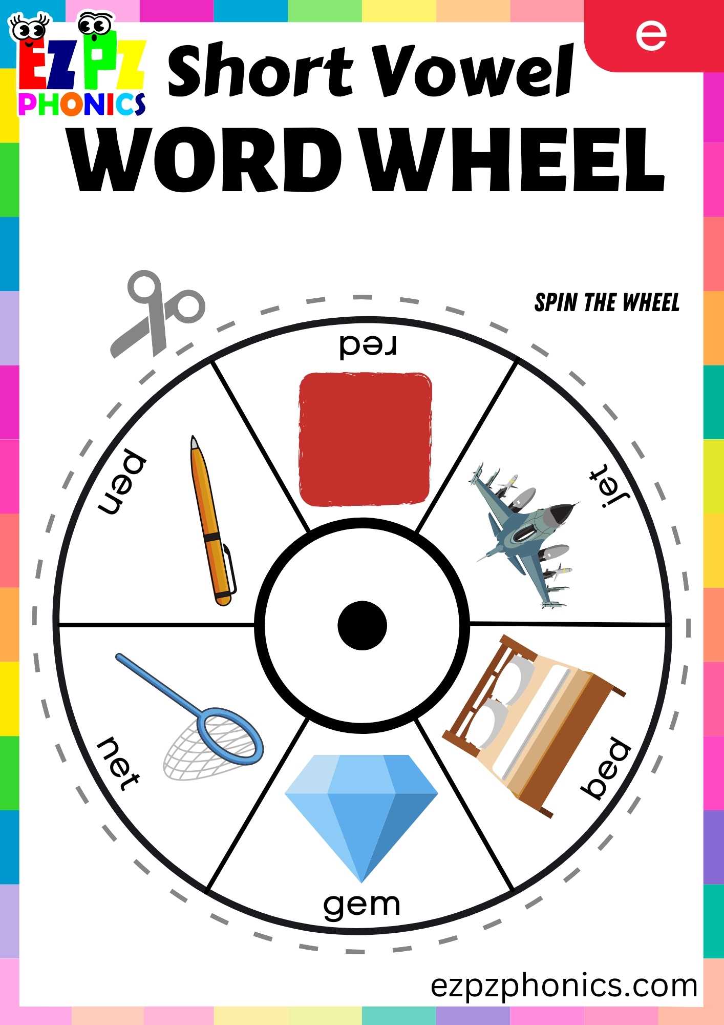 Set 2 Short E Word Wheel Phonics